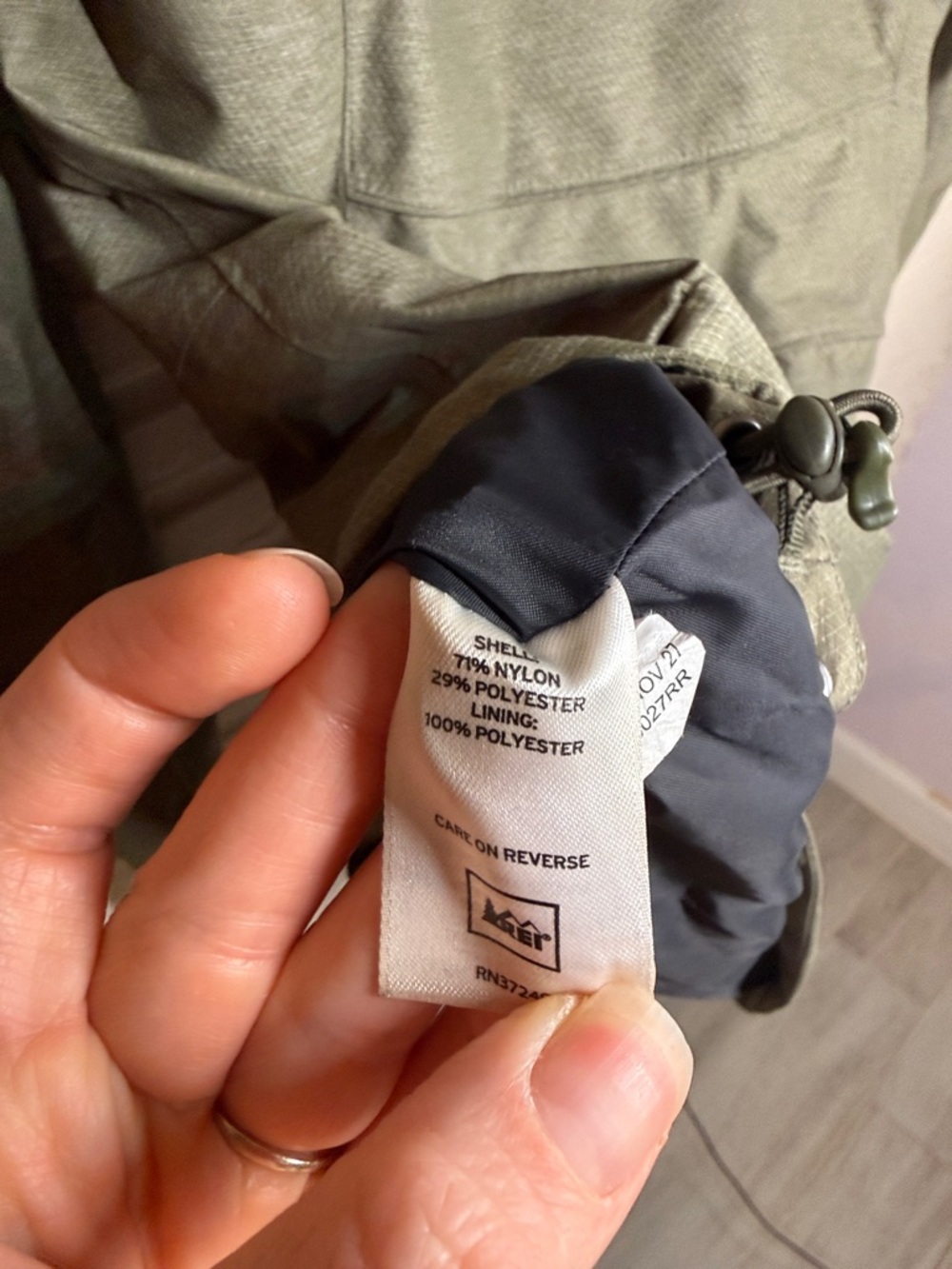 REI Green Windbreaker with Removable Hood Jacket, Women’s size small - Picture 7 of 8